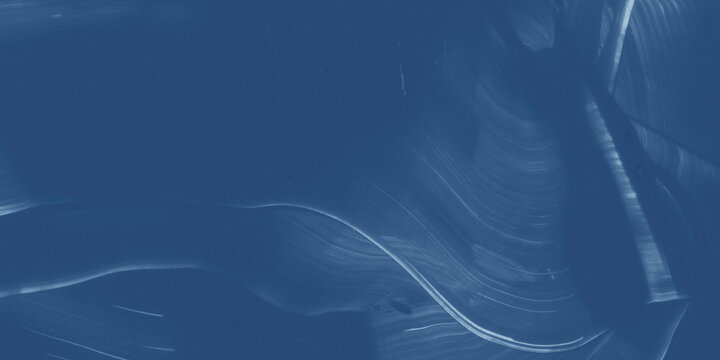 Abstract blue painted texture with water wave and rippled surface for psychology class banner, yoga courses poster. Arty background with painting marble texture for cosmetic packaging or label design