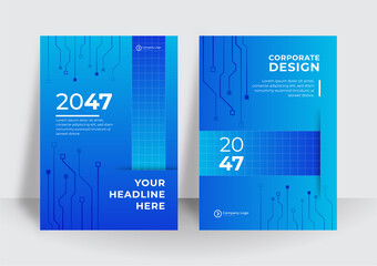 Brochure design, cover modern layout, annual report, poster, flyer in A4 with colorful triangles, geometric shapes for tech, futuristic, technology, digital, science, market with light background
