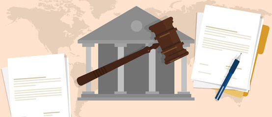 constitutional law verdict case legal gavel wooden hammer crime supreme court auction symbol - obrazy, fototapety, plakaty