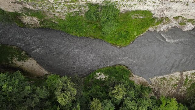 Mountain River in Narrow Canyon