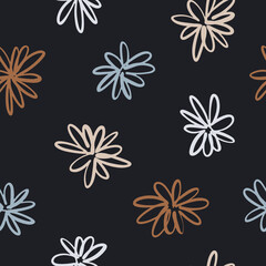 Boho seamless pattern with flowers.