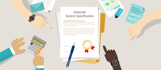 material system specifications project procurement user requirement document