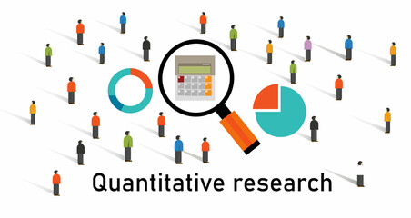 quantitative research method statistics survey get data number chart market research analysis - obrazy, fototapety, plakaty