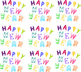  Vector hand drawn decorative colorful lettering 