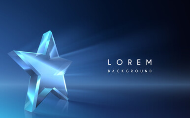 Crystal star shape with light effect