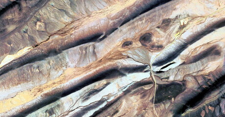 life makes its way,  abstract photography of the deserts of Africa from the air. aerial view of...