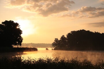 Sunrise over the lake, Poland