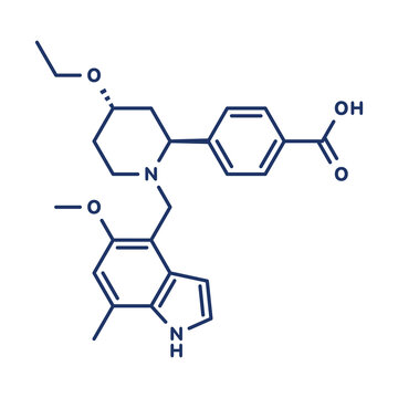 Iptacopan drug molecule, illustration