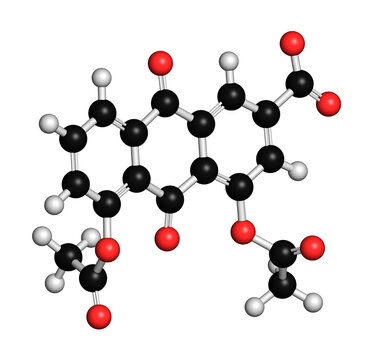 Diacerein drug molecule, illustration