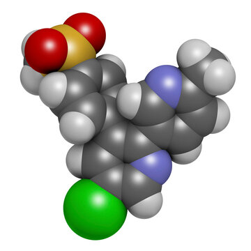 Etoricoxib drug molecule, illustration