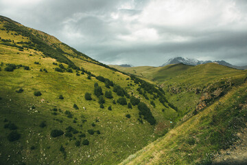 A beautiful landscape photography with Caucasus Mountains in Georgia
