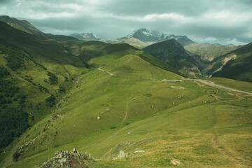Fototapeta na wymiar A beautiful landscape photography with Caucasus Mountains in Georgia 