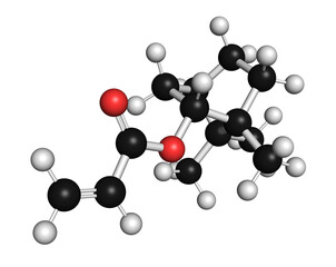 Isobornyl acrylate molecule, illustration