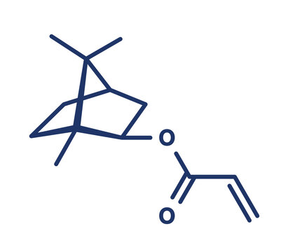 Isobornyl acrylate molecule, illustration