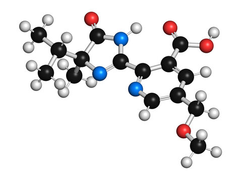 Imazamox herbicide molecule, illustration
