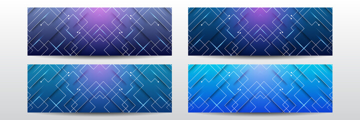 Wide Abstract modern futuristic, technology background. Hi tech digital communication. Circuit board technology background. Electronic motherboard.