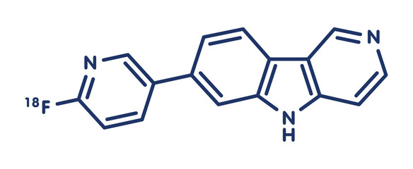 Flortaucipir 18F diagnostic molecule, illustration