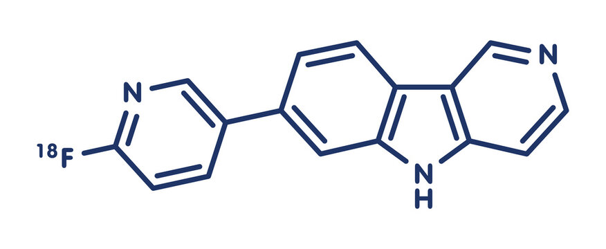 Flortaucipir 18F diagnostic molecule, illustration