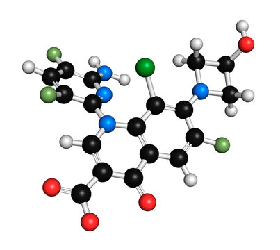 Delafloxacin antibiotic drug molecule, illustration