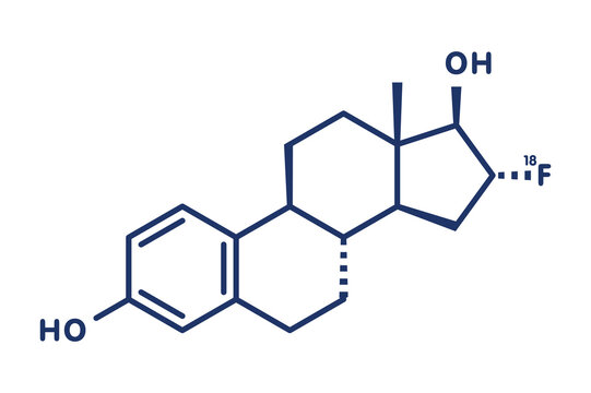 Fluoroestradiol F-18 diagnostic molecule, illustration