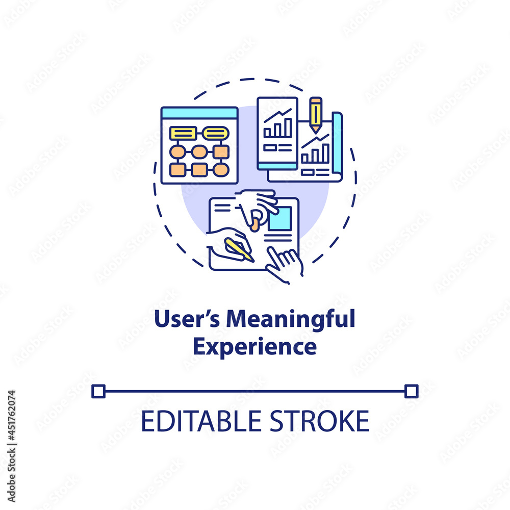 Poster user meaningful experience concept icon. ux rule abstract idea thin line illustration. interfacing w