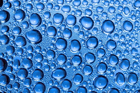 Water droplets on glass surface