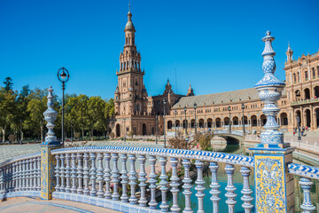Naklejka premium Plaza de Espana square in Seville, Spain.