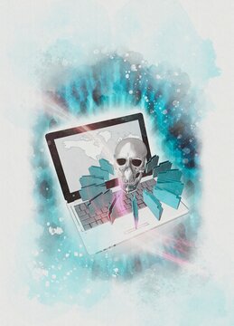 Data hacking, conceptual illustration