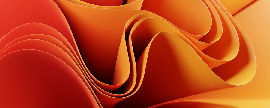 abstract background with orange and yellow curves
