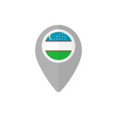 Map pin with the flag of Uzbekistan.