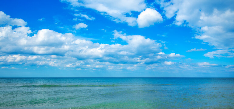 Beautiful sky and blue sea