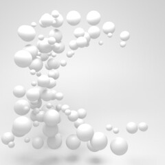 White balls decorative abstract background