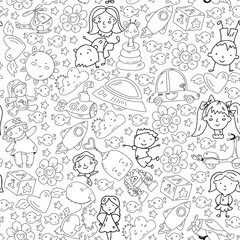 Children play with toys in the kindergarten. Kids playground. Education, creativity, imagination.