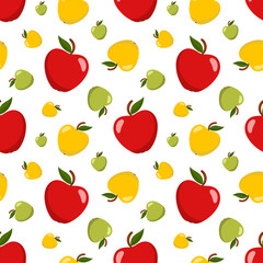 Colorful seamless pattern with apples
