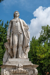 The Goethe monument is in Rome on Viale Goethe in the Villa Borghese . It was designed by the...