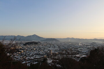 Japanese rural landscape in winter
