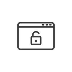 Unsecure website icon on white background