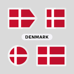 Set of 4 symbols with the flag of Denmark.