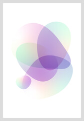 Trendy minimalist poster with gradient organic shapes
