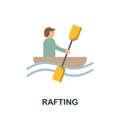 Rafting flat icon. Colored sign from excursions collection. Creative Rafting icon illustration for web design, infographics and more