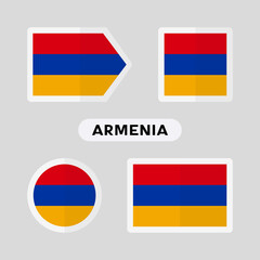 Fototapeta premium Set of 4 symbols with the flag of Armenia.