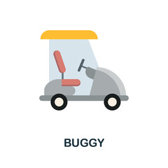 Buggy flat icon. Colored sign from excursions collection. Creative Buggy icon illustration for web design, infographics and more