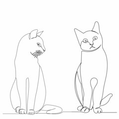 continuous line drawing cat sketch