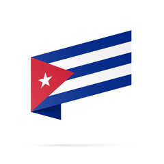 Cuba flag state symbol isolated on background national banner. Greeting card National Independence Day of the republic of Cuba. Illustration banner with realistic state flag of liberty island.