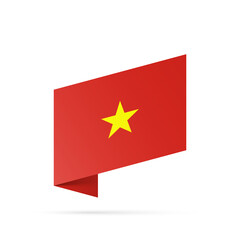 Vietnam flag state symbol isolated on background national banner. Greeting card National Independence Day of the Socialist Republic of Vietnam. Illustration banner with realistic state flag of SRV.