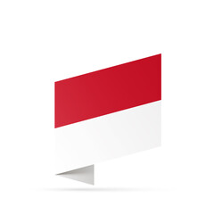 Monaco flag state symbol isolated on background national banner. Greeting card National Independence Day of the Principality of Monaco. Illustration banner with realistic state flag.