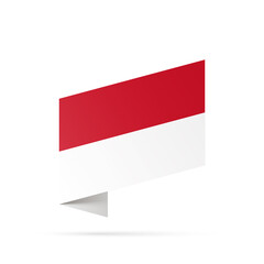 Indonesia flag state symbol isolated on background national banner. Greeting card National Independence Day of the Republic of Indonesia. Illustration banner with realistic state flag.