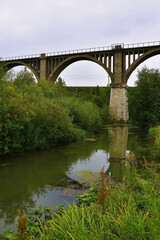 Old railway viaduct across the river