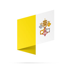 Vatican City flag state symbol isolated on background national banner. Greeting card National Independence Day of the Vatican City State. Illustration banner with realistic state flag.