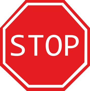 Vector emoticon illustration of a stop sign